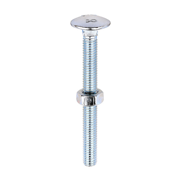 Carriage Bolt & Hex Nut - BZP