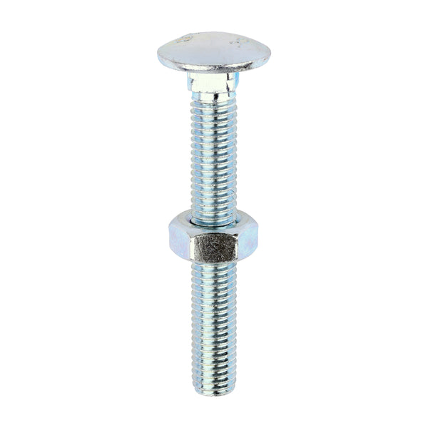 Carriage Bolt & Hex Nut - BZP