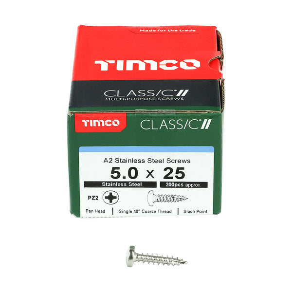 TIMCO Classic Multi-Purpose Pan Head A2 Stainless Steel Woodcrews