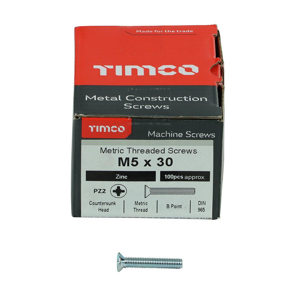 TIMCO Machine Countersunk Silver Screws