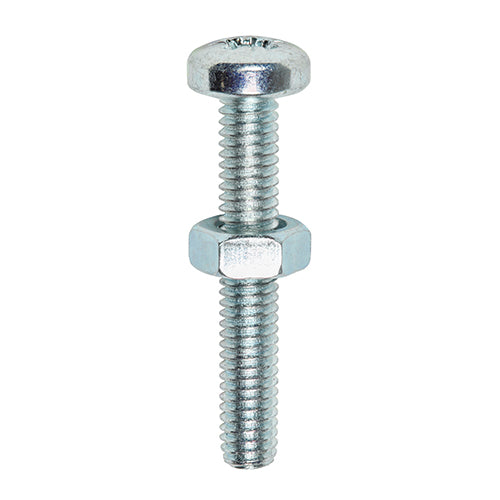 TIMCO Machine Pan Head Screws & Hex Nut Silver