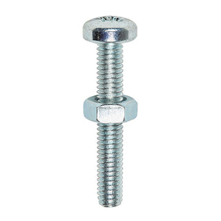 TIMCO Machine Pan Head Screws & Hex Nut Silver