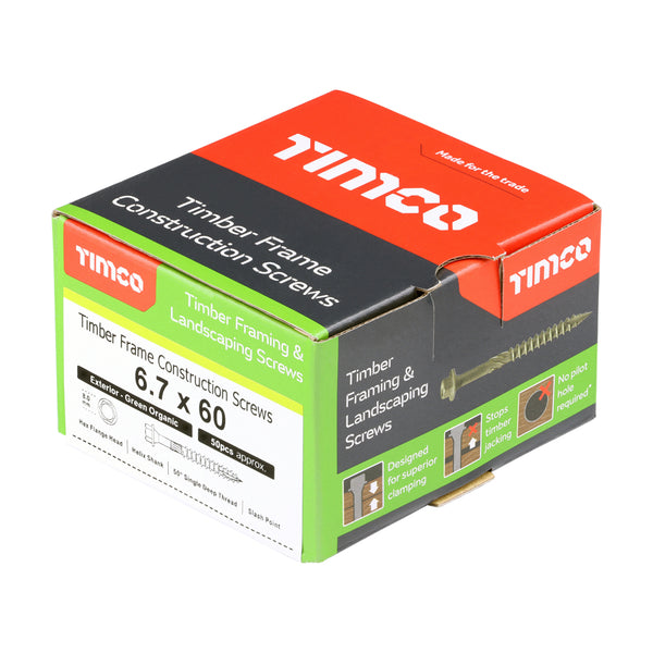 TIMCO Timber Screws Hex Flange Head Exterior Green