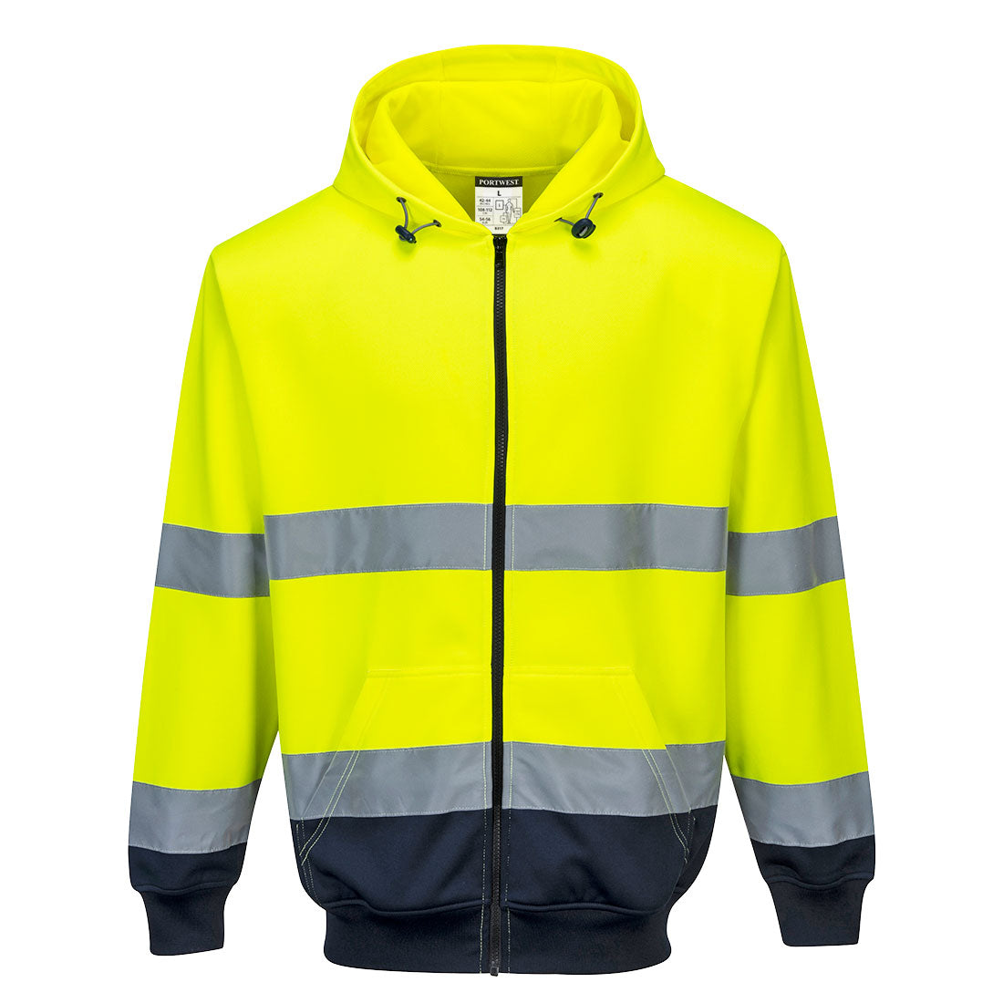 Hi-Vis Contrast Zipped Hoodie - 0