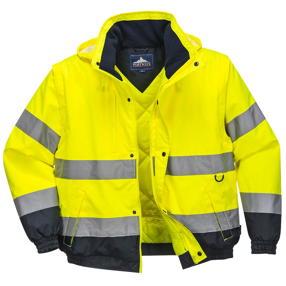 Hi-Vis 2-in-1 Contrast Bomber Jacket - 0