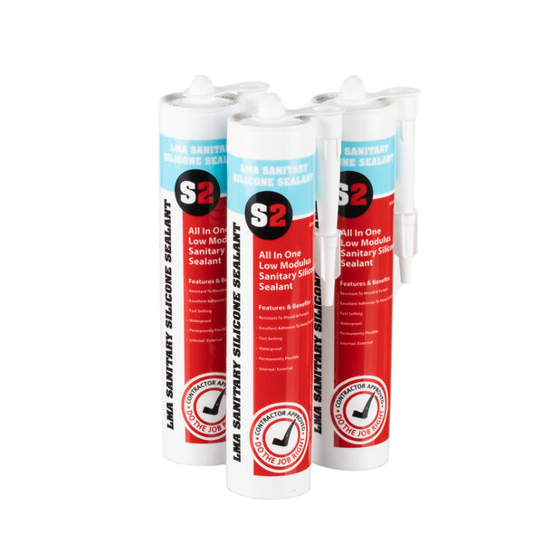 S2 Low Modulus Acetoxy Cure Mould Resistant Silicone Sealant (12 tubes per box)