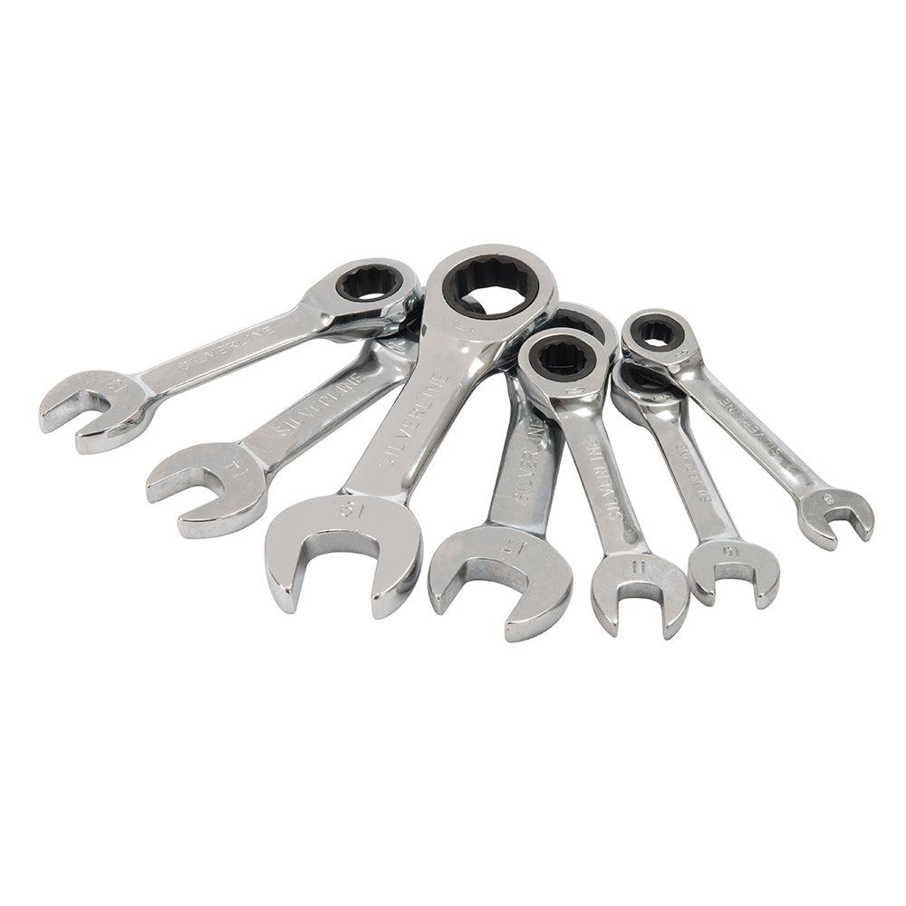 Silverline Stubby Ratchet Spanner Set 7pce