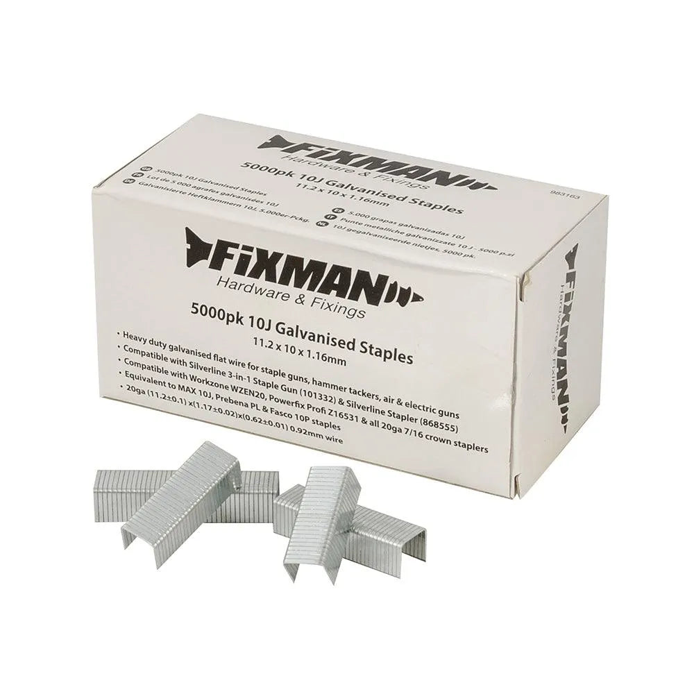 Fixman 10J Galvanised Staples 5000pk