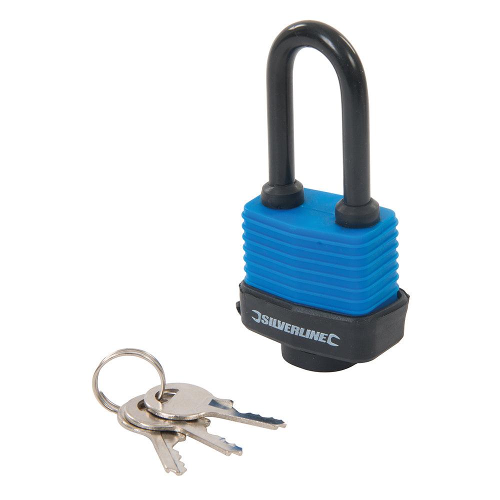 Silverline Weather-Resistant Padlock Long Shackle