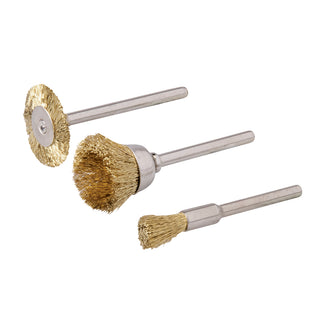 Silverline Rotary Tool Brass Wire Brush Set 3pce