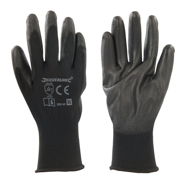 Silverline Black Palm Gloves