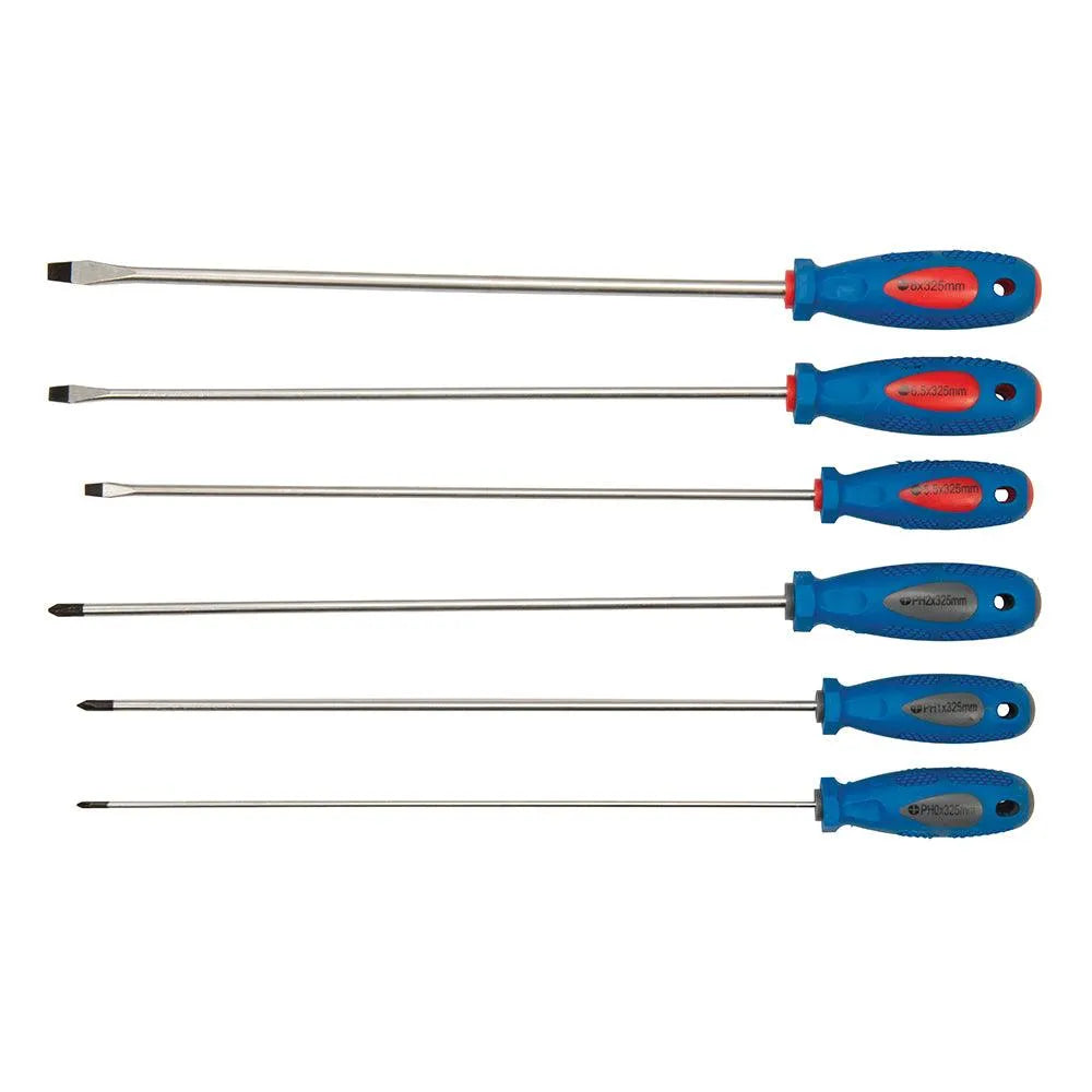 Silverline Extra-Long Screwdriver Set 6pce - 0