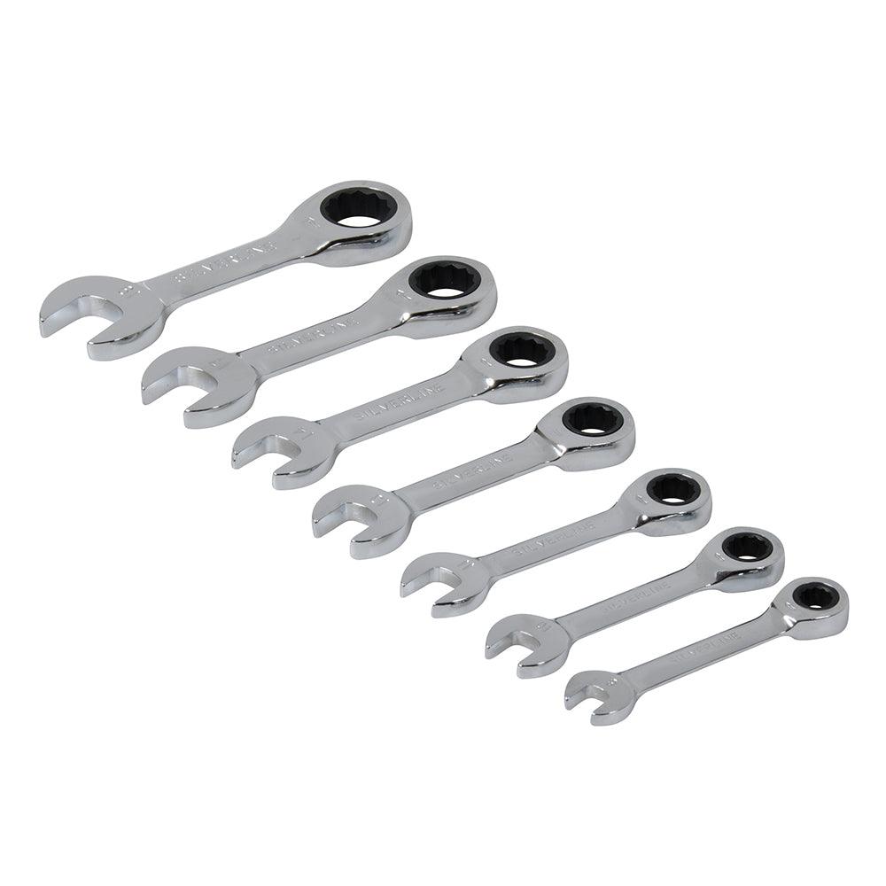 Silverline Stubby Ratchet Spanner Set 7pce - 0