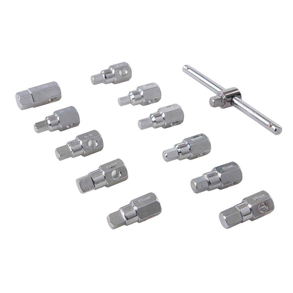 Silverline Universal Drain Plug Key Set 12pce - 0