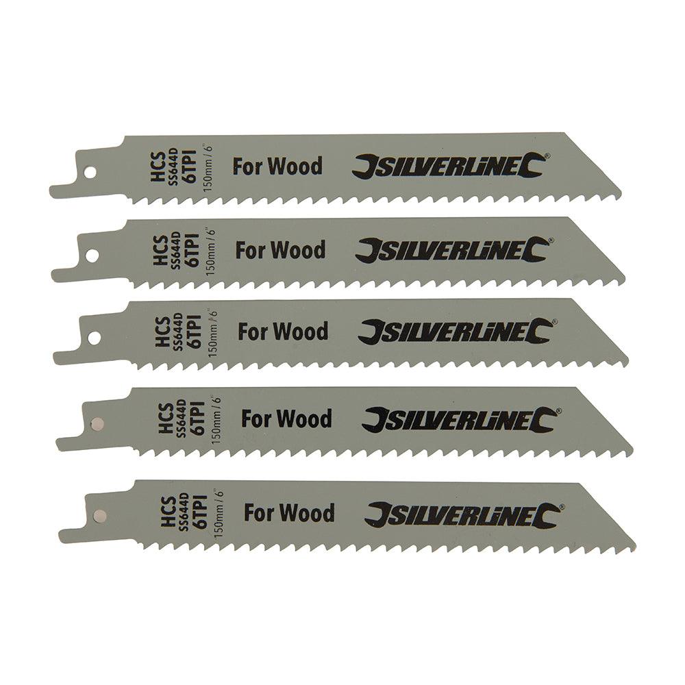 Silverline Recip Saw Blades for Wood 5pk