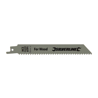 Silverline Recip Saw Blades for Wood 5pk