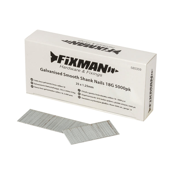 Fixman Galvanised Smooth Shank Nails 18G 5000pk