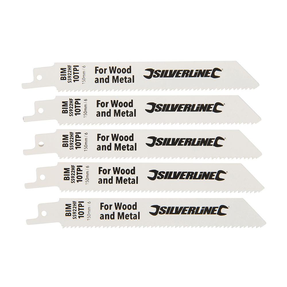 Silverline Recip Saw Blades for Demolition 5pk