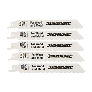 Silverline Recip Saw Blades for Demolition 5pk