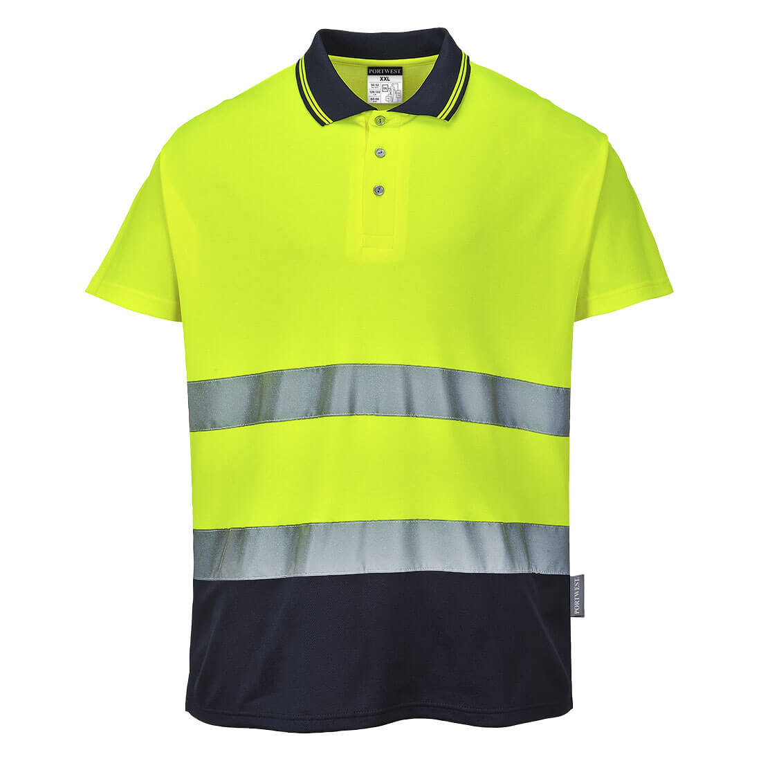 Hi-Vis Cotton Comfort Contrast Polo Shirt S/S - 0