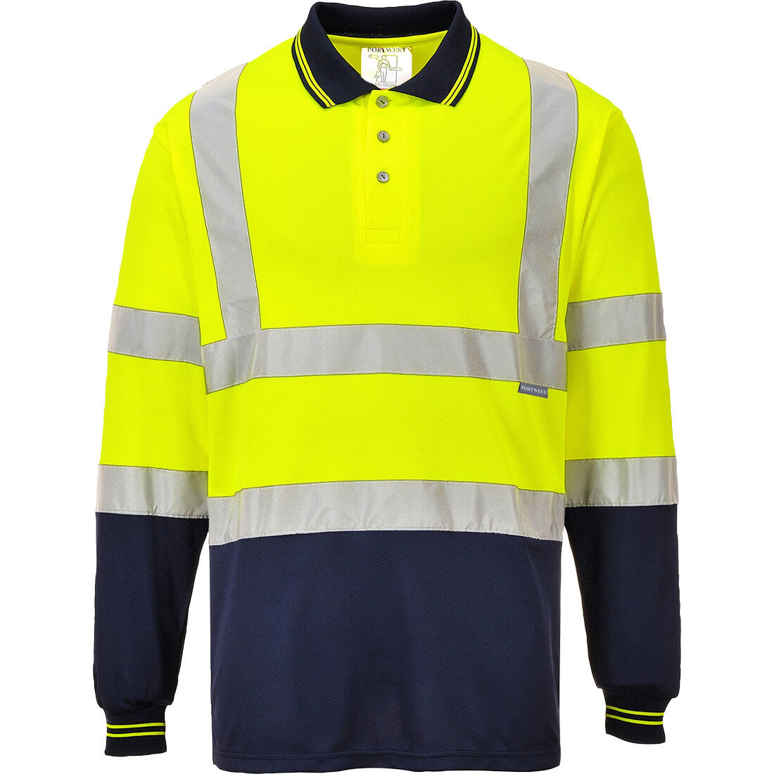 Hi-Vis Contrast Polo Shirt L/S - 0