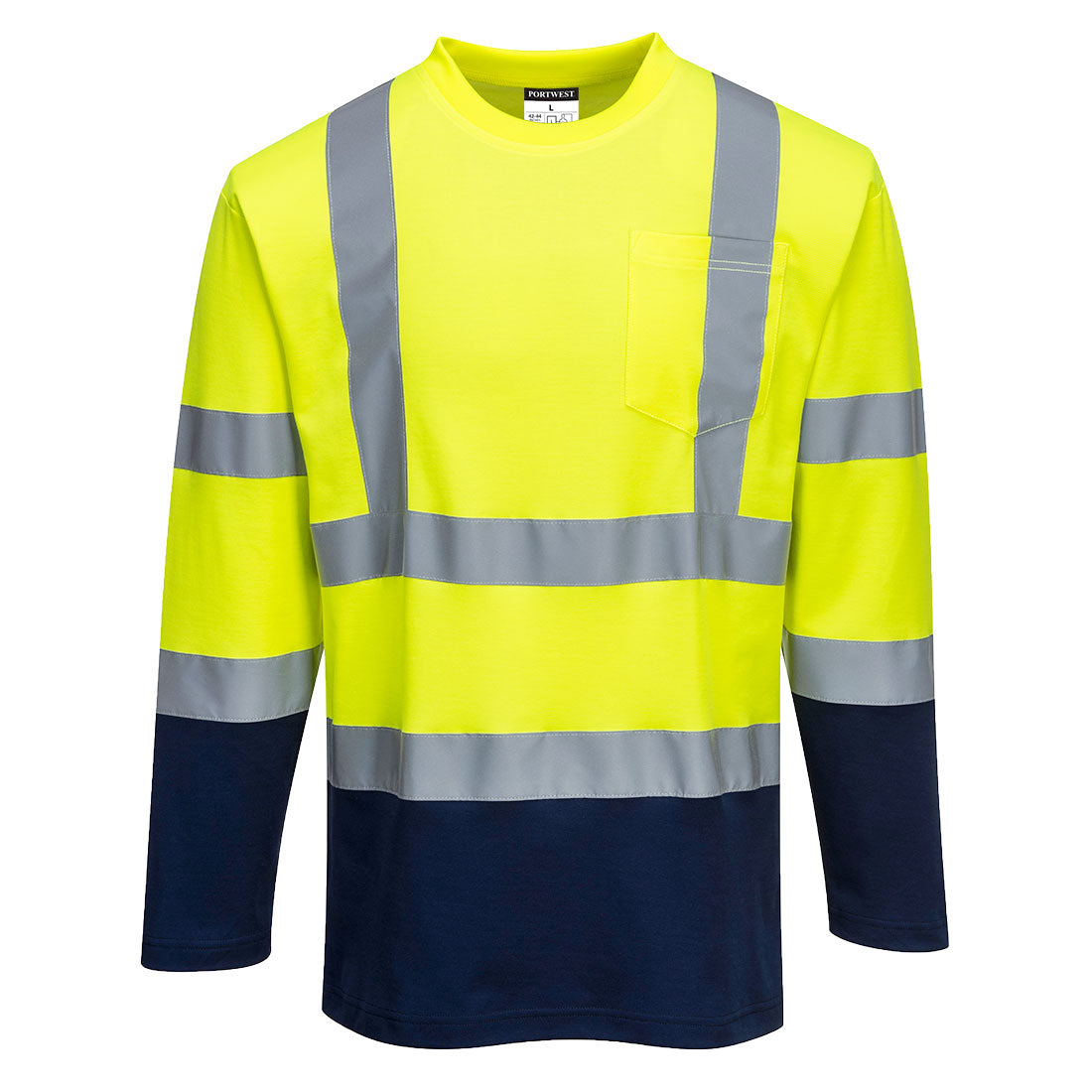 Hi-Vis Cotton Comfort Contrast T-Shirt L/S - 0