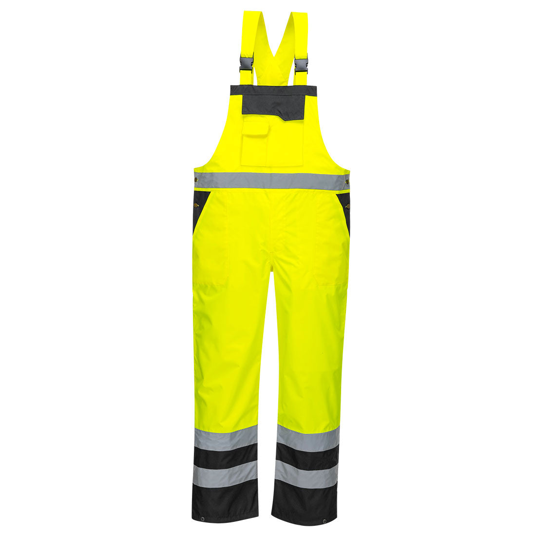 Hi-Vis Breathable Contrast Rain Bib and Brace - 0