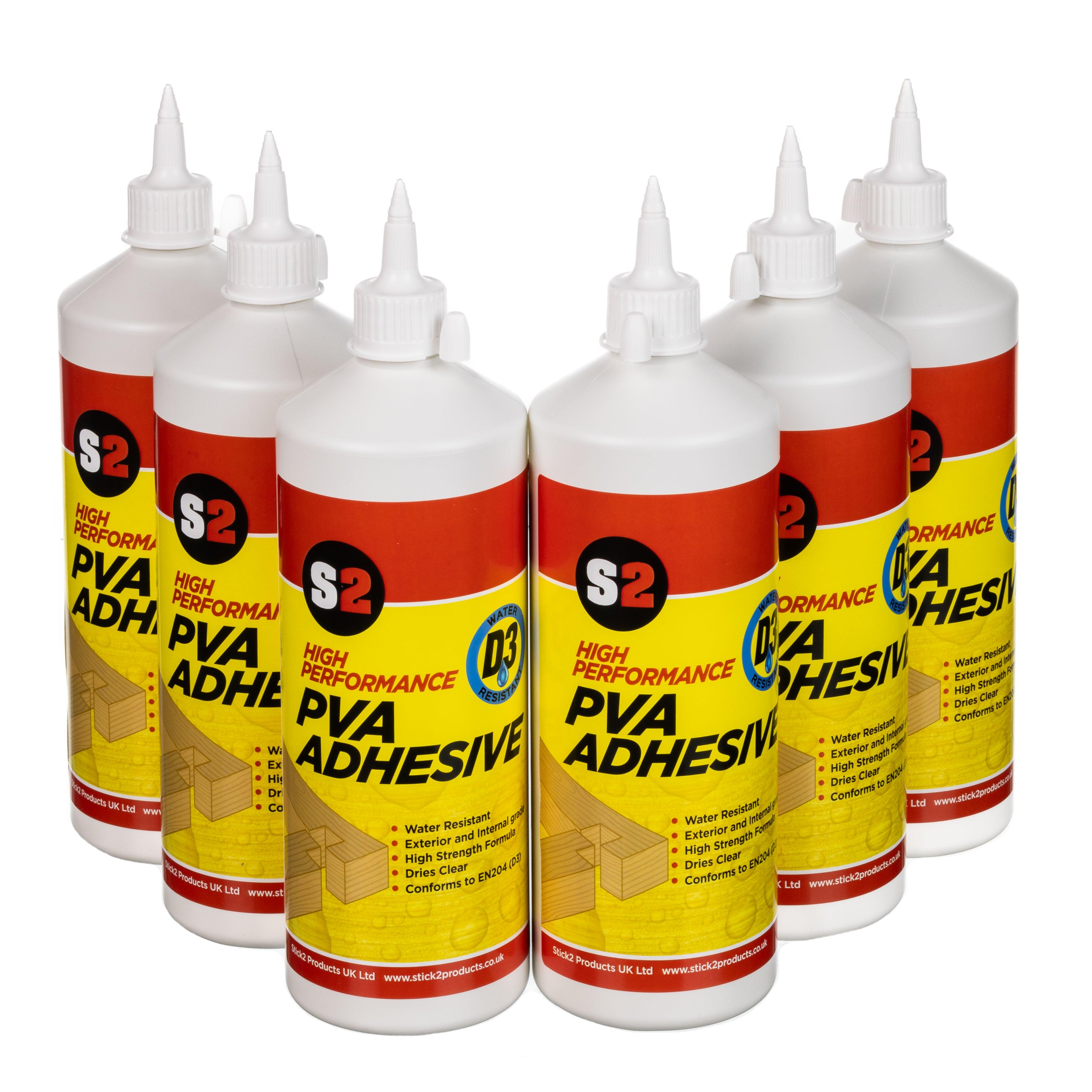 S2 D3 Water Resistant PVA Adhesive - 1KG - White But Dries Clear STICK2