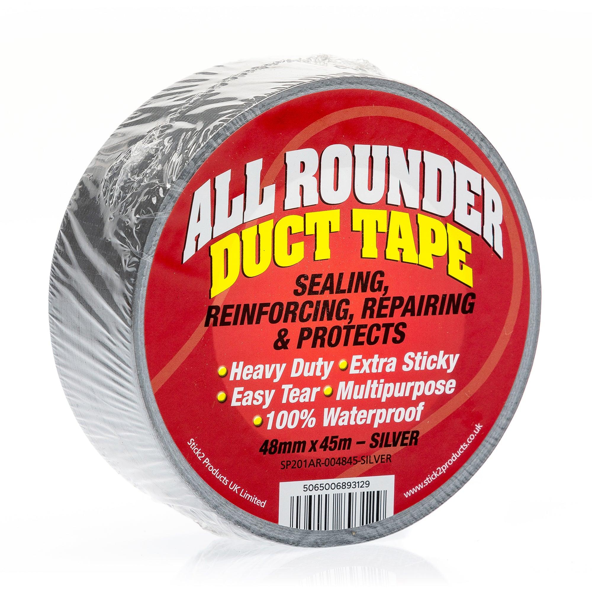 All Rounder Waterproof Duct Gaffer Tape - Black, Silver & White STICK2