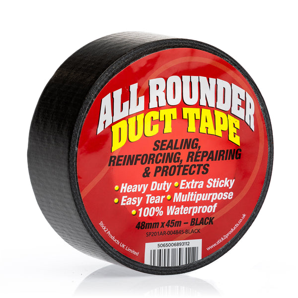 All Rounder Waterproof Duct Gaffer Tape - Black, Silver & White STICK2