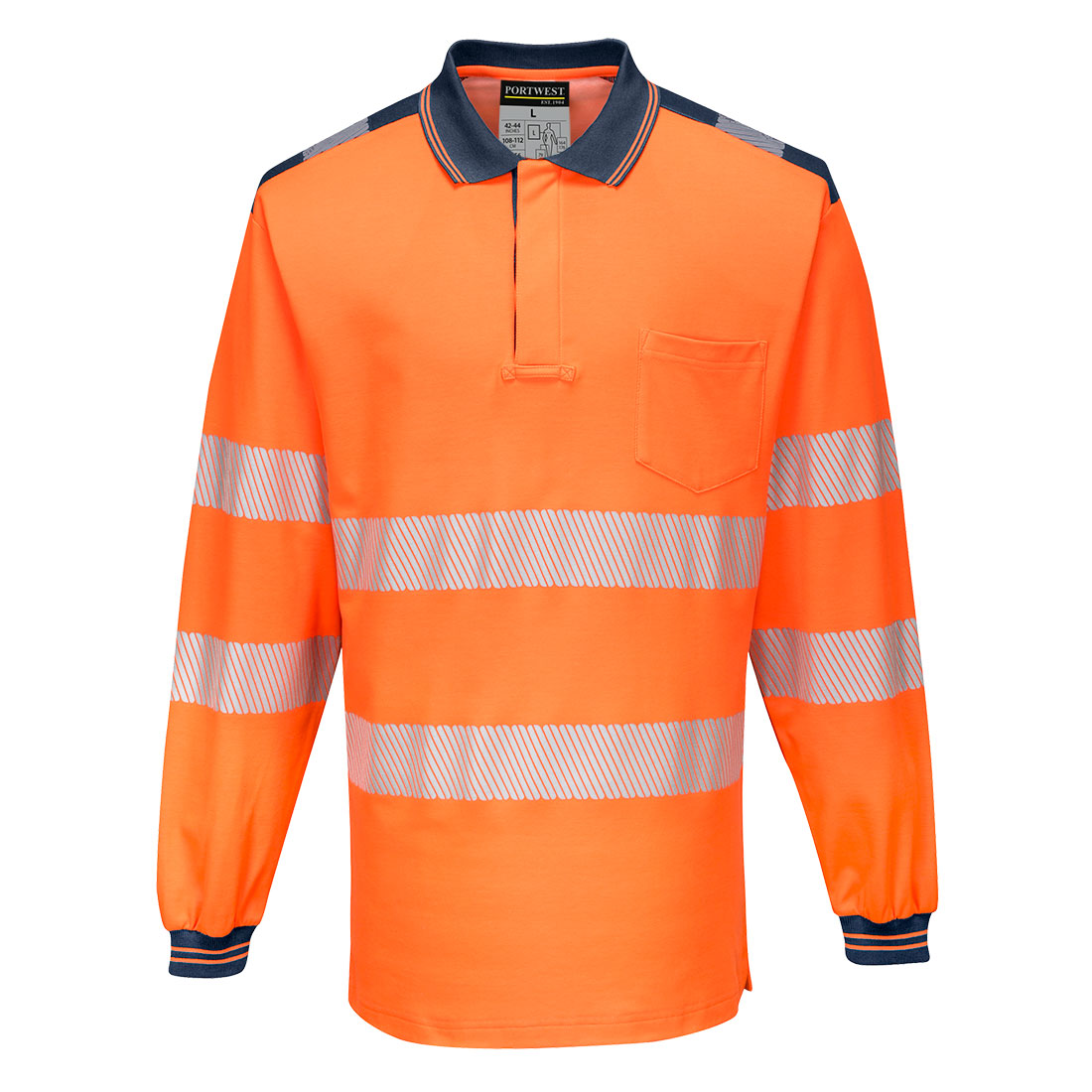 PW3 Hi-Vis Cotton Comfort Polo Shirt L/S - 0