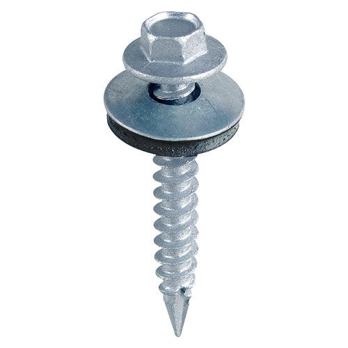 TIMCO Slash Point Sheet Metal to Timber Screws Silver with EPDM Washer - 0