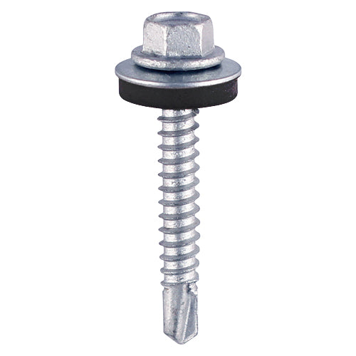 TIMCO Self-Drilling Light Section Silver Screws with EPDM Washer