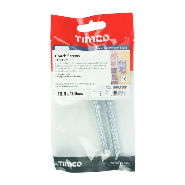 TIMCO Coach Screws Hex Head Silver