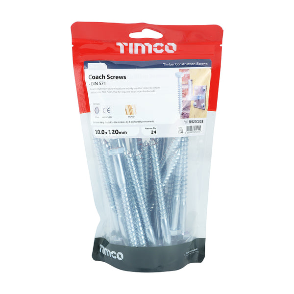 TIMCO Coach Screws Hex Head Silver