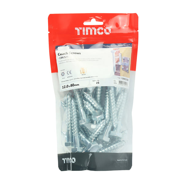 TIMCO Coach Screws Hex Head Silver