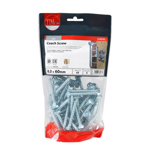 TIMCO Coach Screws Hex Head Silver