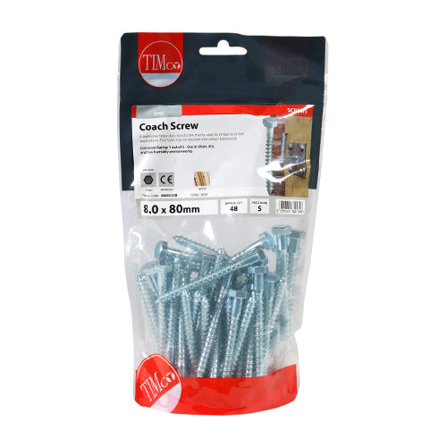 TIMCO Coach Screws Hex Head Silver