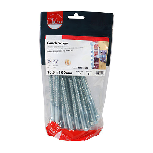 TIMCO Coach Screws Hex Head Silver