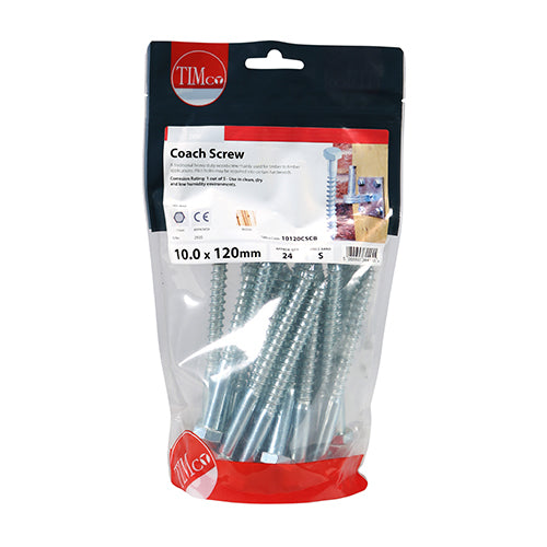 TIMCO Coach Screws Hex Head Silver