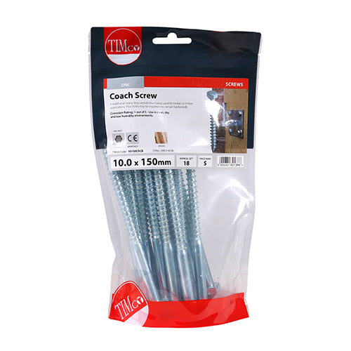 TIMCO Coach Screws Hex Head Silver