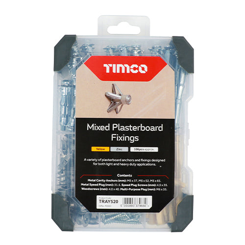 TIMCO Plasterboard Fixings Mixed Tray