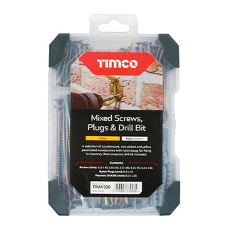 TIMCO Screws, Plug & Drill Bit Gold Mixed Tray