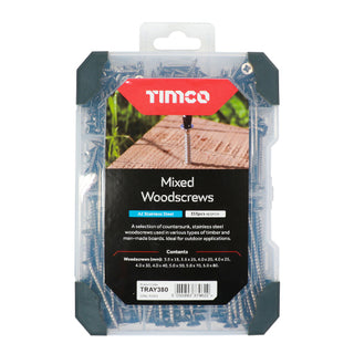 TIMCO Countersunk A2 Stainless Steel Woodscrews Mixed Tray