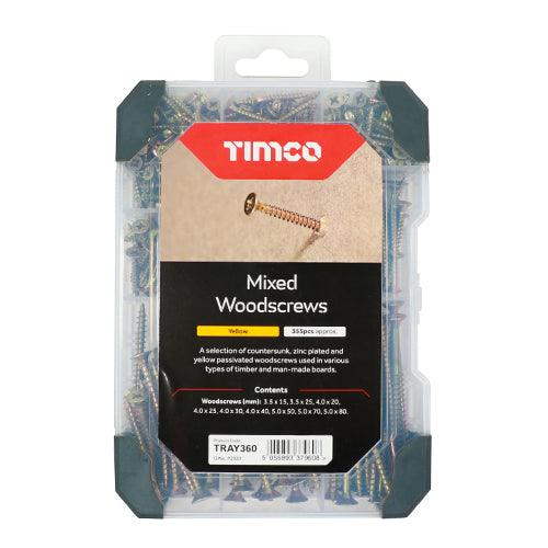 TIMCO Countersunk Gold Woodscrews Mixed Tray