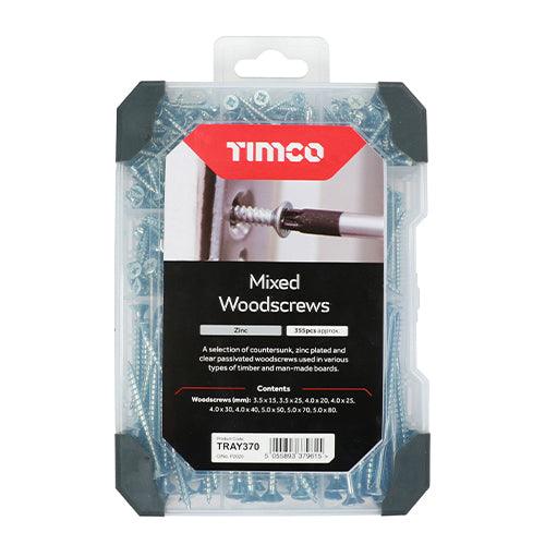 TIMCO Countersunk Silver Woodscrews Mixed Tray - 0