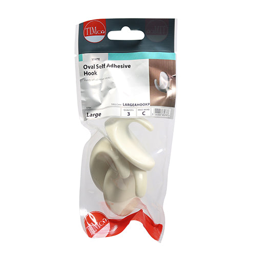 Oval Self-Adhesive Hooks - LG