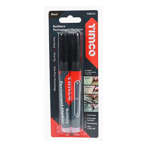 Builders Permanent Markers BLK - 0