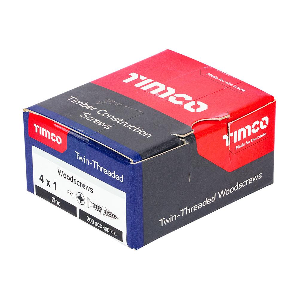 TIMCO Twin-Threaded Countersunk Silver Woodscrews