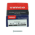 TIMCO Twin-Threaded Countersunk Silver Woodscrews